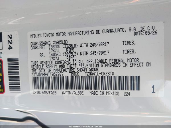 2026 TOYOTA TACOMA SR