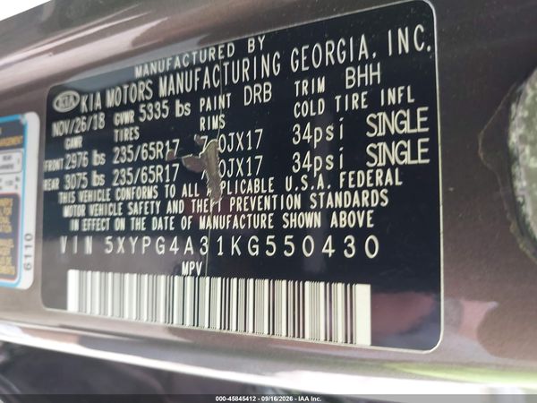 2019 KIA SORENTO 2.4L LX — I9