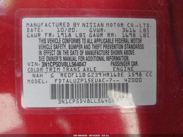 2020 NISSAN KICKS SR XTRONIC CVT