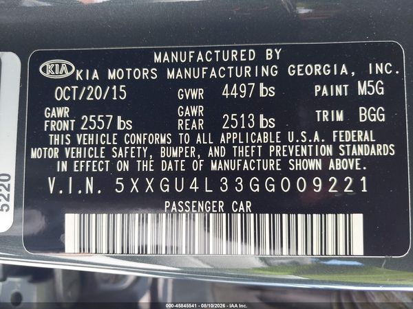 2016 KIA OPTIMA EX