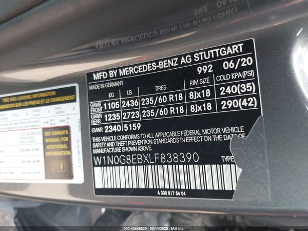 2020 MERCEDES-BENZ GLC 300 4MATIC
