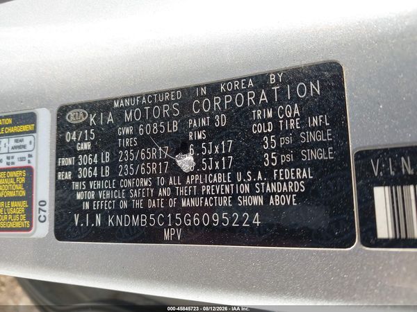 2016 KIA SEDONA LX