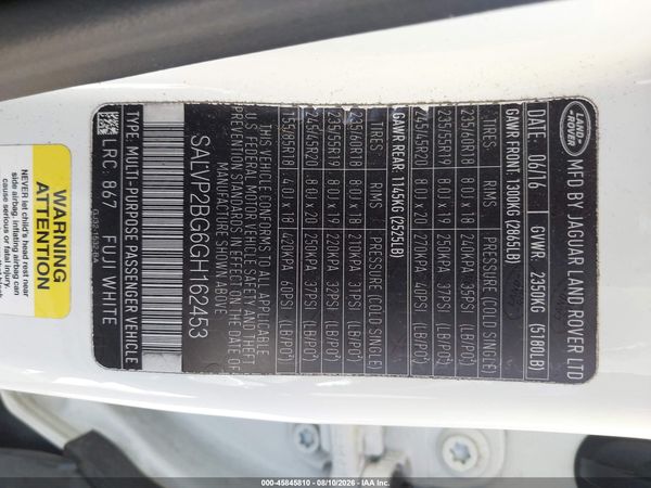 2016 LAND ROVER RANGE ROVER EVOQUE SE/SE PREMIUM