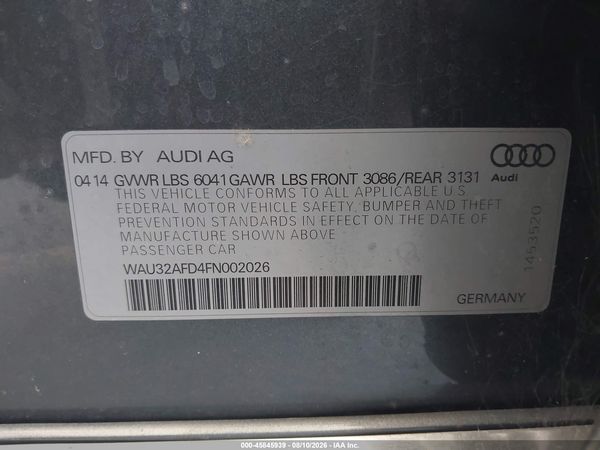 2015 AUDI A8 L 4.0T