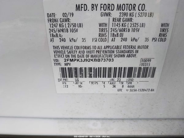 2019 FORD EDGE SEL