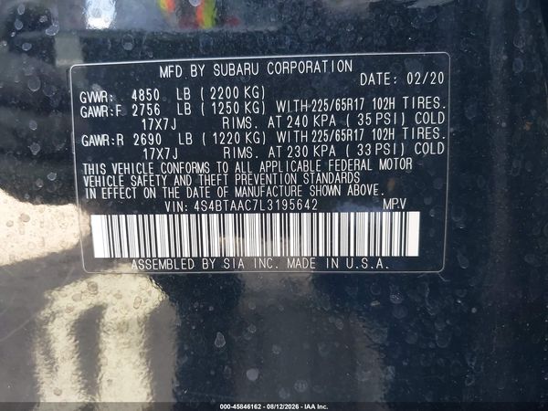 2020 SUBARU OUTBACK Base