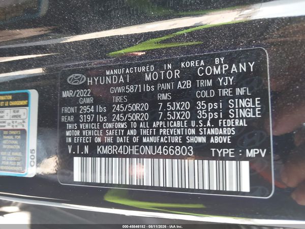 2022 HYUNDAI PALISADE SEL