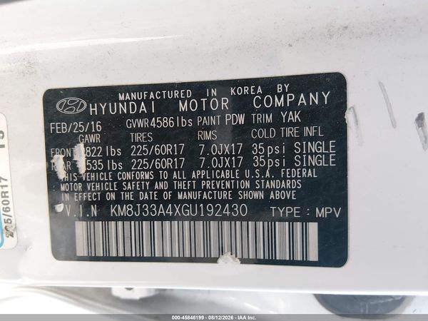 2016 HYUNDAI TUCSON SE