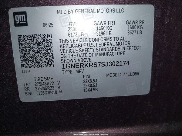 2025 CHEVROLET TRAVERSE FWD HIGH COUNTRY — I9