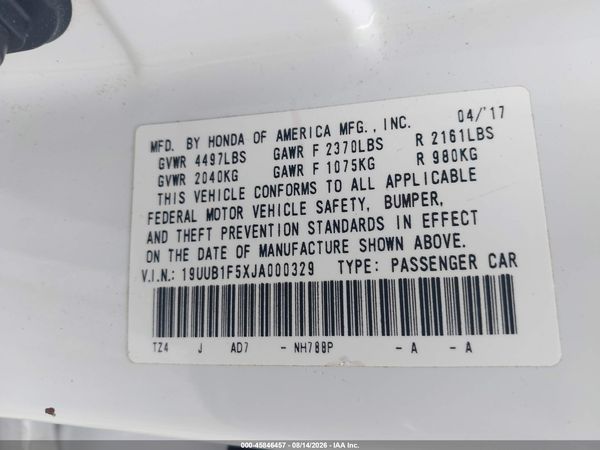 2018 ACURA TLX TECH PKG