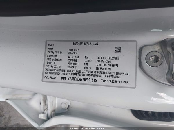 2021 TESLA MODEL 3
