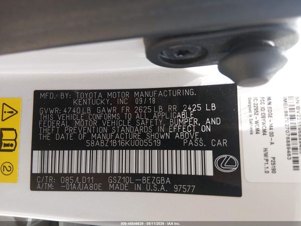 2019 LEXUS ES 350