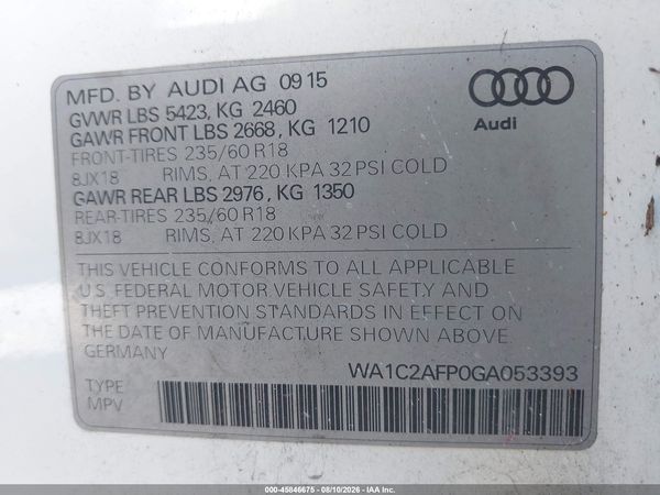 2016 AUDI Q5 2.0T PREMIUM