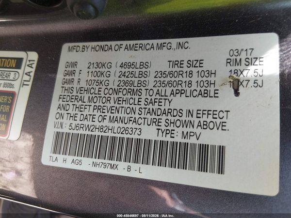 2017 HONDA CR-V EX-L/EX-L NAVI