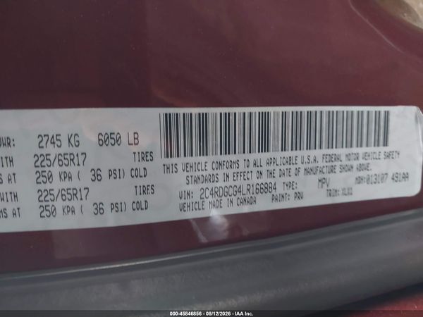 2020 DODGE GRAND CARAVAN SXT — I9