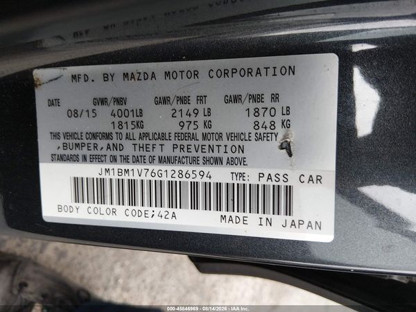 2016 MAZDA MAZDA3 I TOURING