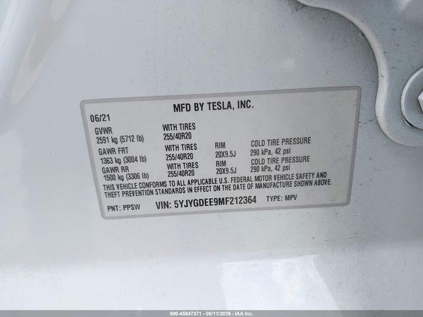 2021 TESLA MODEL Y