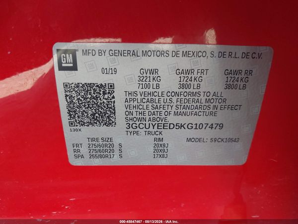 2019 CHEVROLET SILVERADO 1500 RST — I9