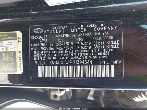 2017 HYUNDAI TUCSON LIMITED