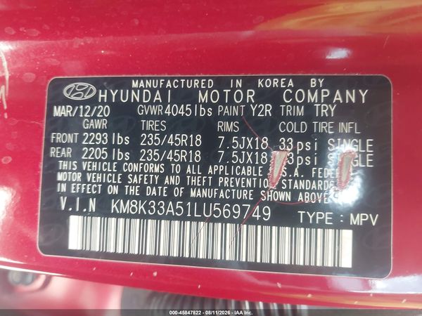 2020 HYUNDAI KONA LIMITED