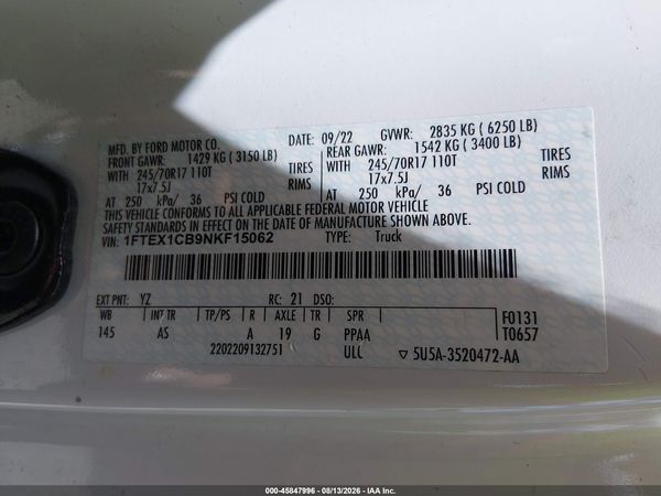 2022 FORD F-150 XL