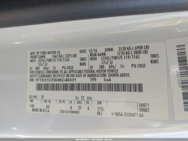 2017 FORD F-150 XL