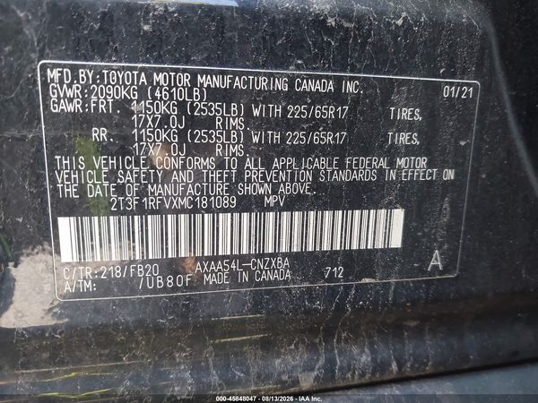 2021 TOYOTA RAV4 LE