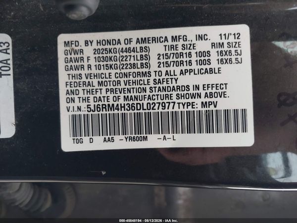 2013 HONDA CR-V LX