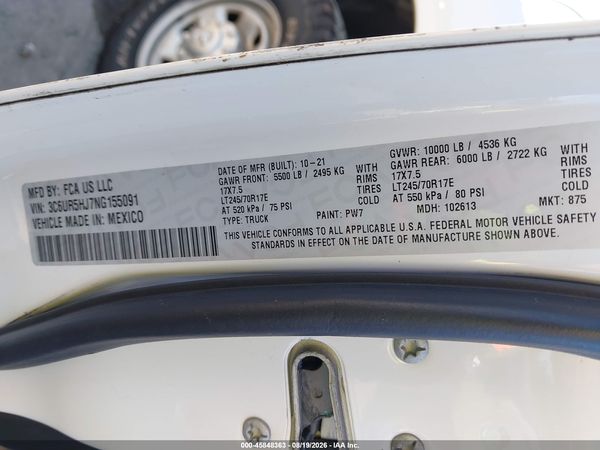 2022 RAM 2500 TRADESMAN  4X4 8' BOX