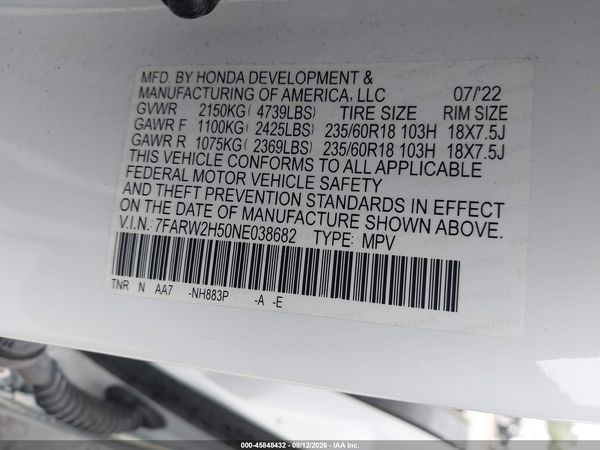 2022 HONDA CR-V AWD EX