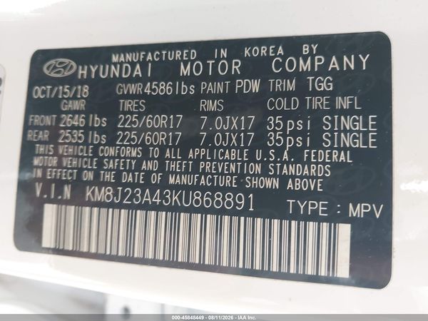 2019 HYUNDAI TUCSON SE
