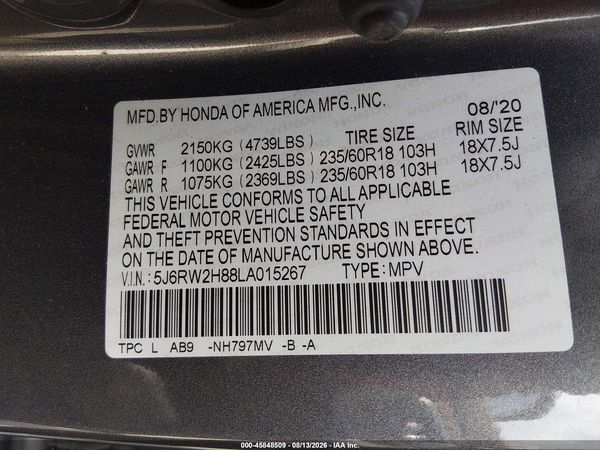2020 HONDA CR-V AWD EX-L