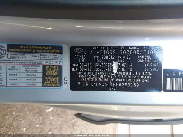 2017 KIA SEDONA EX