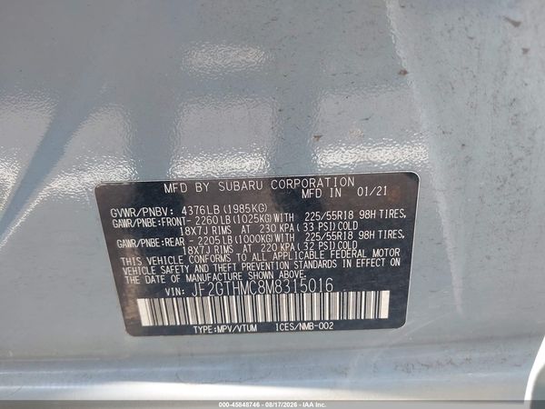 2021 SUBARU CROSSTREK LIMITED
