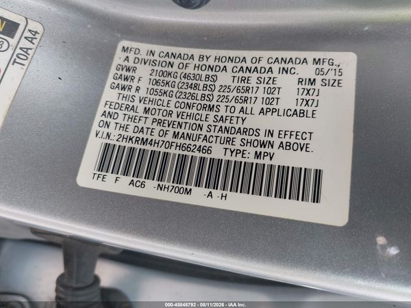 2015 HONDA CR-V EX-L