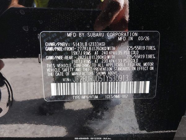 2026 SUBARU OUTBACK TOURING XT