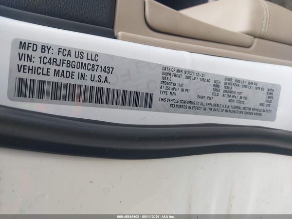 2021 JEEP GRAND CHEROKEE LIMITED 4X4
