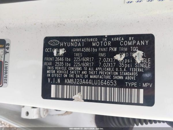 2020 HYUNDAI TUCSON SE