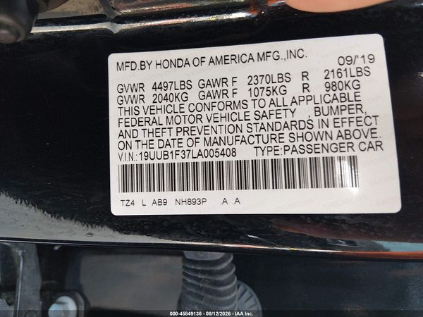 2020 ACURA TLX STANDARD