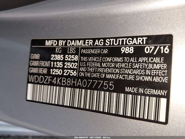 2017 MERCEDES-BENZ E 300 4MATIC