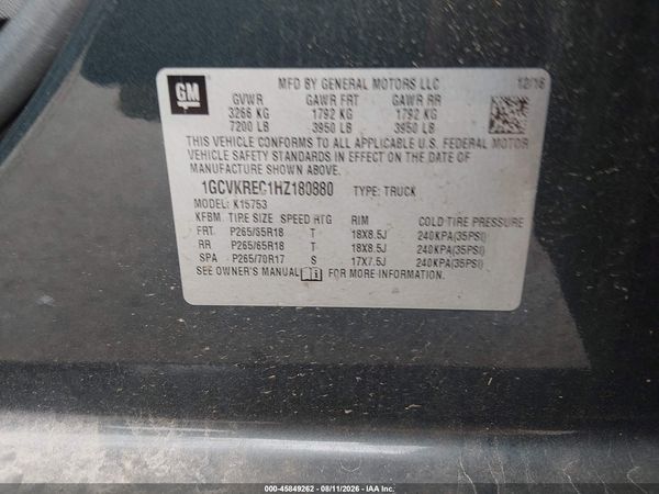2017 CHEVROLET SILVERADO 1500 LT — I9