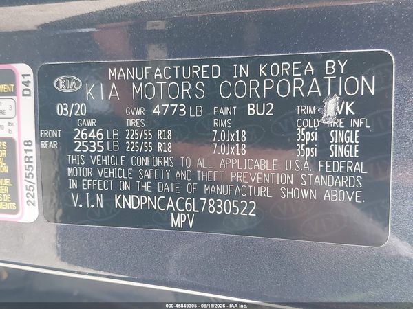 2020 KIA SPORTAGE EX