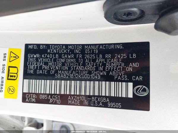 2019 LEXUS ES 300H ULTRA LUXURY