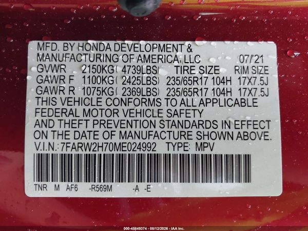 2021 HONDA CR-V AWD SPECIAL EDITION