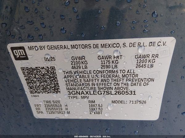 2025 CHEVROLET EQUINOX FWD RS — I9