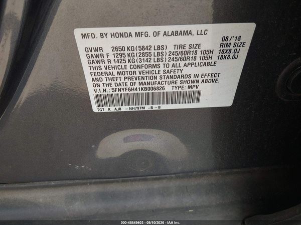 2019 HONDA PILOT EX-L