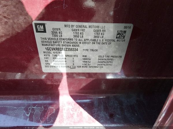 2014 CHEVROLET SILVERADO 1500 LT — I9