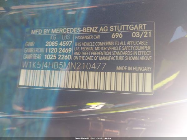 2021 MERCEDES-BENZ CLA 250 4MATIC