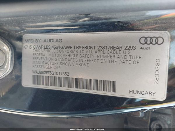 2016 AUDI A3 2.0T PREMIUM