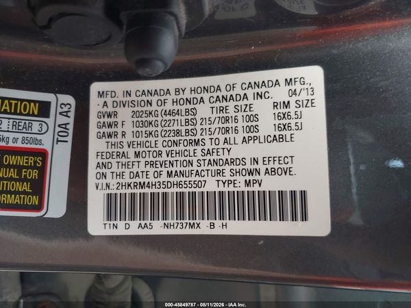 2013 HONDA CR-V LX